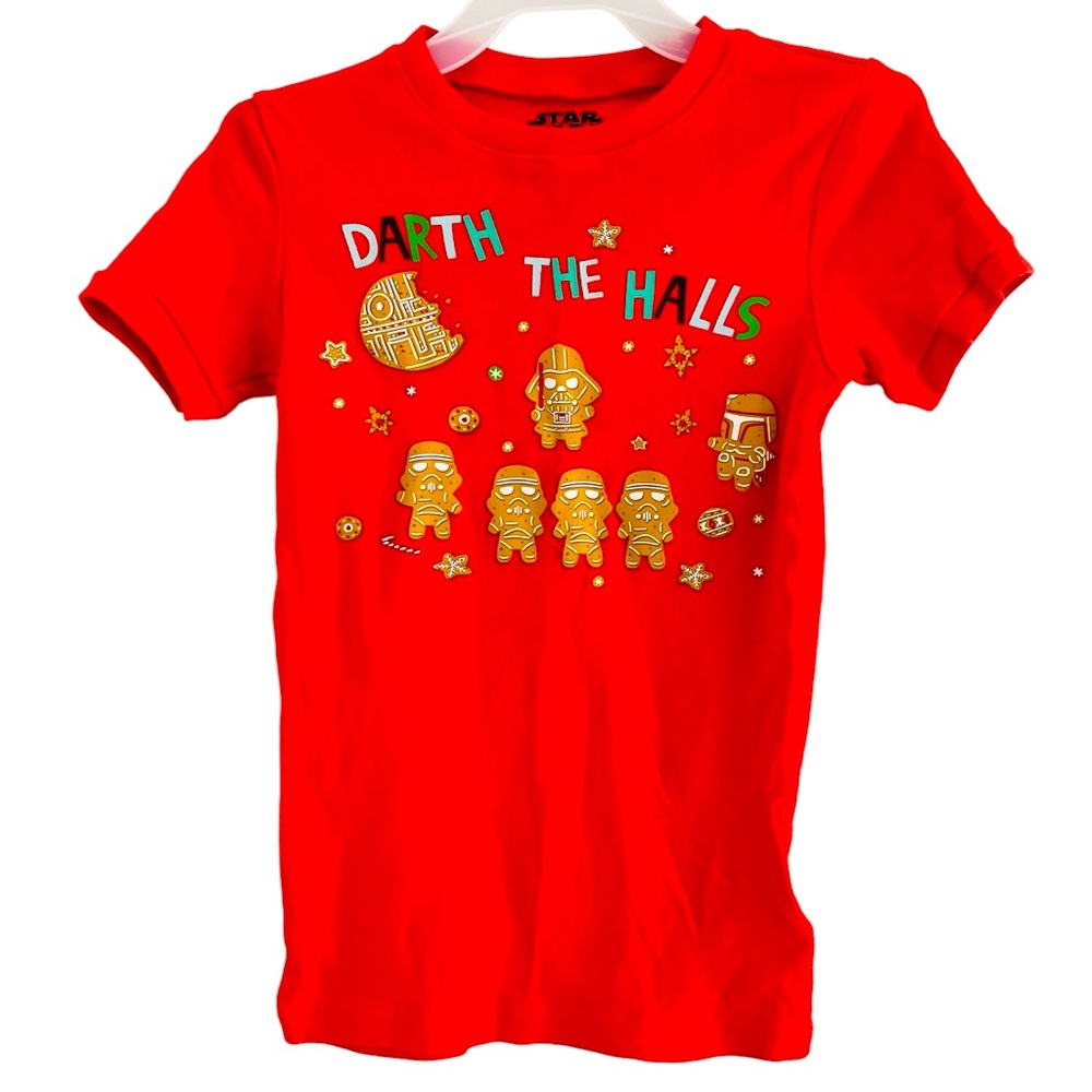 “Darth The Halls” Darth Vader Kids Christmas Shirt Size 10